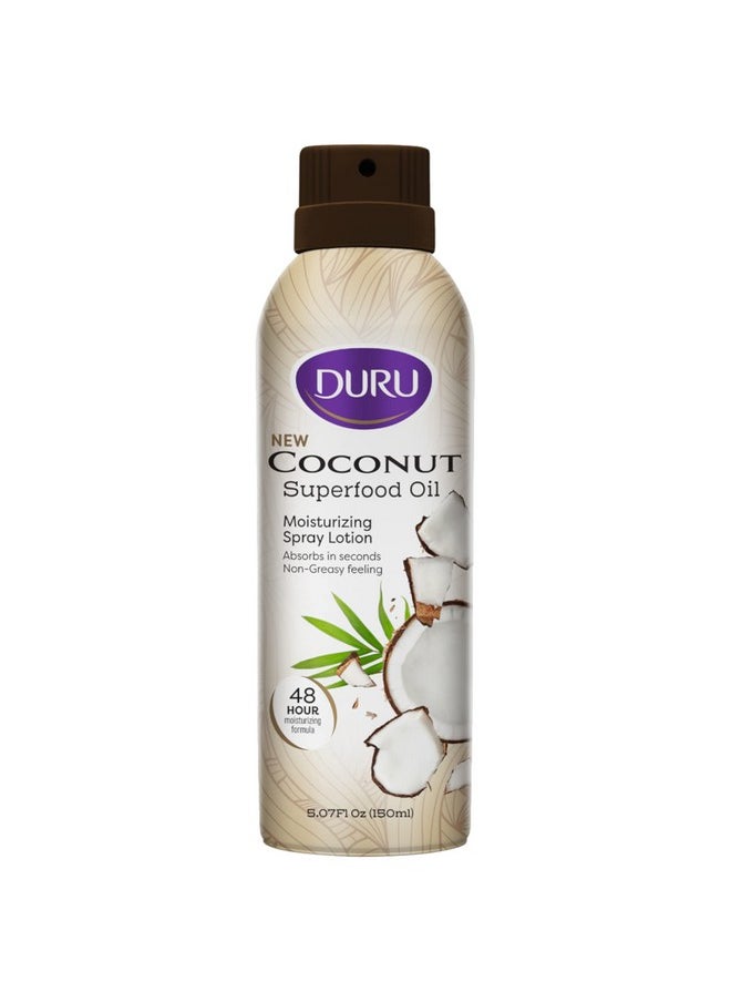 Duru Uru Coconut Moisturizing Spray Lotion Spray Moisturizer For Body Skin Care Products Coconut Oil Lotion For Dry Skin Repair 48 Hour Moisture Superfood Oils For Skin Body Lotion For Women Men Kids  - Image 2