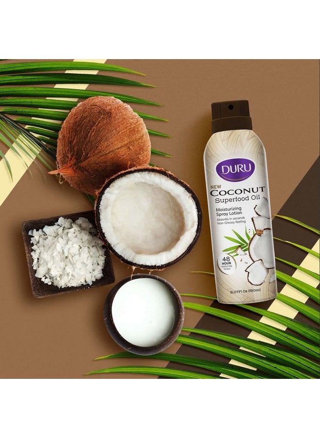 Duru Uru Coconut Moisturizing Spray Lotion Spray Moisturizer For Body Skin Care Products Coconut Oil Lotion For Dry Skin Repair 48 Hour Moisture Superfood Oils For Skin Body Lotion For Women Men Kids  - Image 3