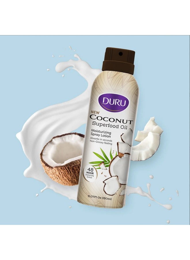 Duru Uru Coconut Moisturizing Spray Lotion Spray Moisturizer For Body Skin Care Products Coconut Oil Lotion For Dry Skin Repair 48 Hour Moisture Superfood Oils For Skin Body Lotion For Women Men Kids  - Image 5