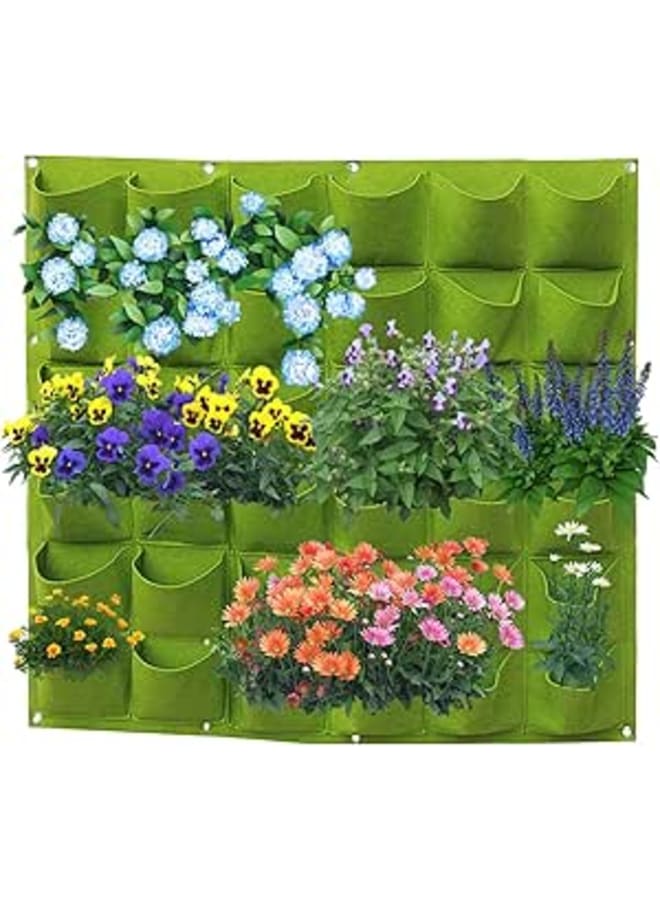 Maxmartt Hanging Pocket Planter, Vertical Wall Pouches for Plants Resuable Hanging Plant Bags with 36 Pockets for Garden Home Decoration (39.4in X 39.4in, Green) - Image 1