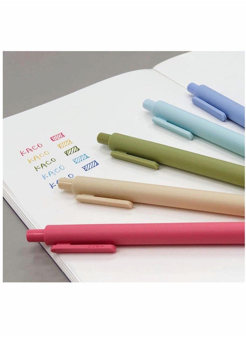 Generic 0.5 Gel Pen Multi Color Pen Cute Kawaii Boxed Pen Soft Touch Retractable Gel Ink Pens Fine Point Elegance Colors 5 Pack Colored Ink Smooth Writing Pen for School Office Home Take Notes  - Image 5