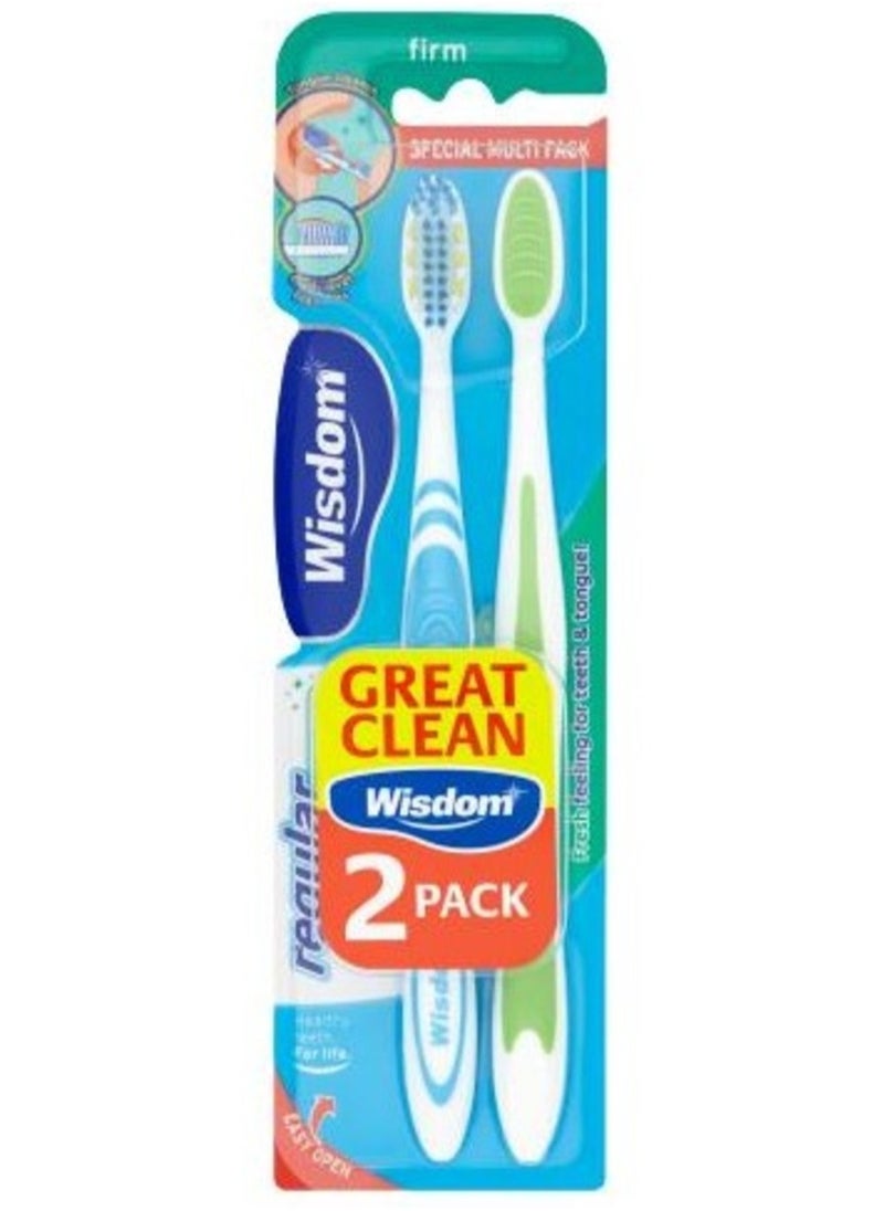WISDOM - Regular Fresh Firm Toothbrush set of 2 - Image 1