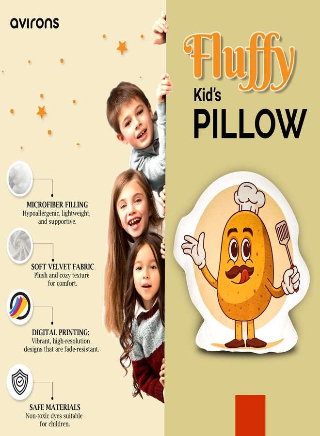 Avirons Plush Potato Face Pillow for Kids - Super Soft, Cozy, and Playful Cushion Perfect for Naptime, Playtime, or Relaxing, Adding Fun Vegetable Adventure and Comfort to Their Space - Image 5