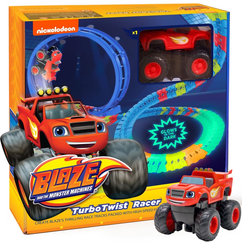 JitteryGit Blaze and The Monster Machine Race Track Set 117Piece STEM Playset with Flexible Glow Tracks Official Nickelodeon Toys for Kids Ages 3 to 8 Birthday Gifts for Boys Girls by JitteryGit Red - Image 2
