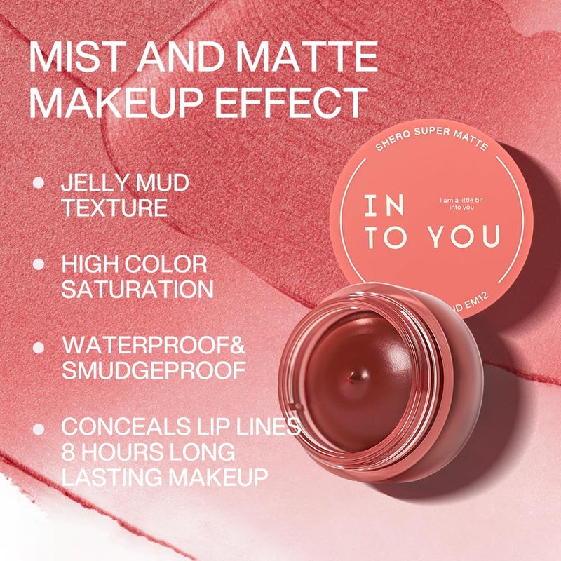 INTO YOU Matte Liquid Lipstick for Women, Canned Long Lasting Pink Lipstick Waterproof with Lip Brush, No Transfer, High Pigmented with Lightweight Lip Mud Texture(C-EM12) - Image 2
