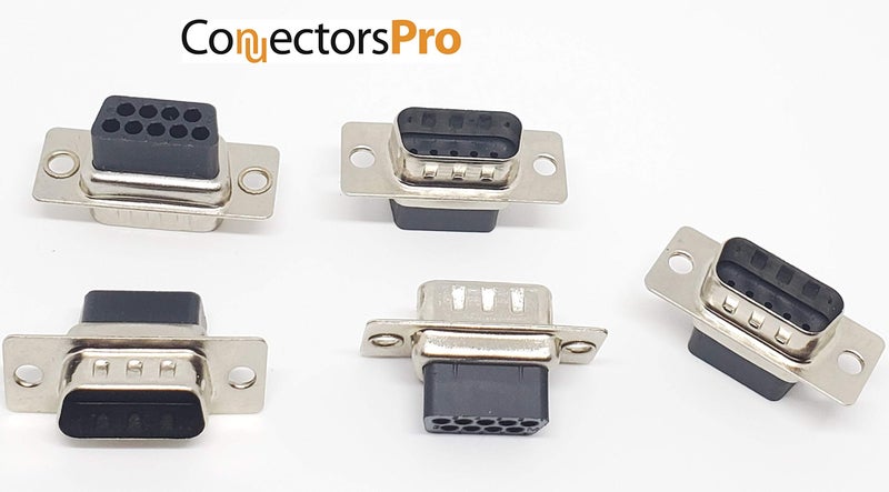 PC Accessories - Connectors Pro DB9 Male D-Sub Crimp Type Connector, 10 Pcs PK No Pins - Image 4