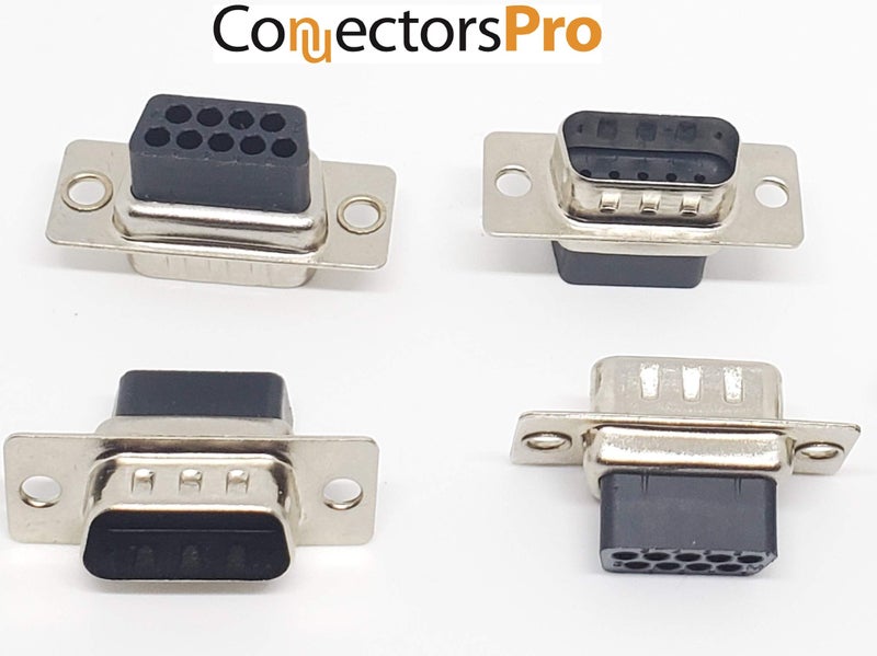 PC Accessories - Connectors Pro DB9 Male D-Sub Crimp Type Connector, 10 Pcs PK No Pins - Image 2