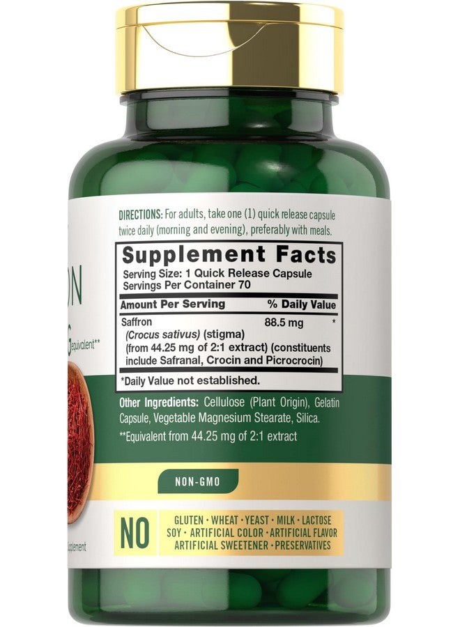 Carlyle مكمل مستخلص الزعفران من كارلايل | 88.5 ملغ | 70 كبسولة | حبوب للبالغين | خالية من الكائنات المعدلة وراثيًا وخالية من الغلوتين - Image 2