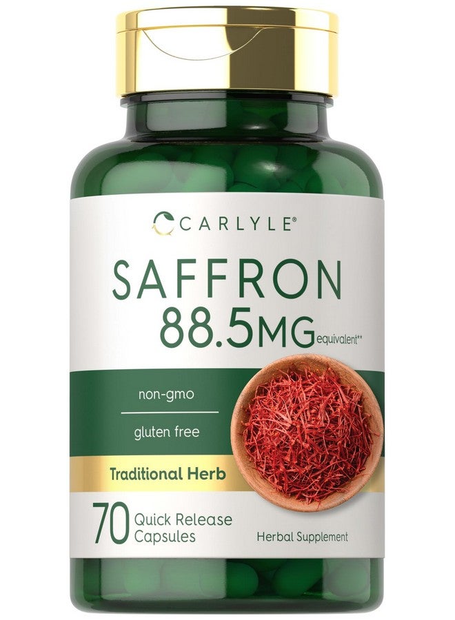 Carlyle مكمل مستخلص الزعفران من كارلايل | 88.5 ملغ | 70 كبسولة | حبوب للبالغين | خالية من الكائنات المعدلة وراثيًا وخالية من الغلوتين - Image 1