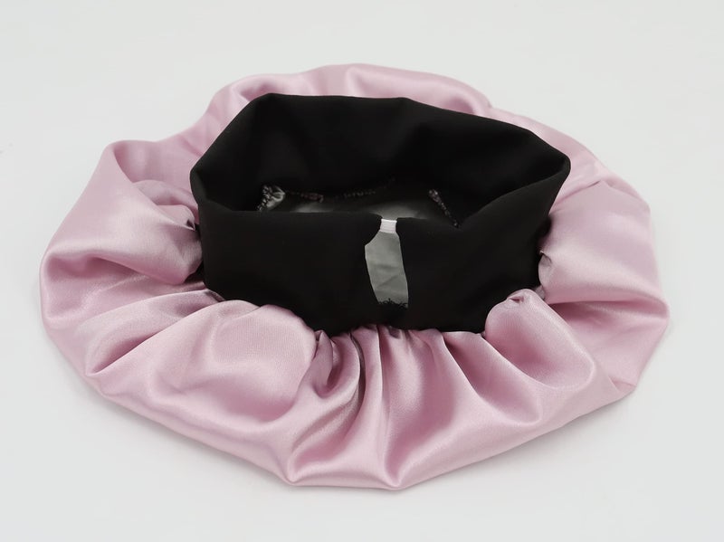 SENGTERM Kids Satin Bonnet Double Layer Wide Elastic Band Sleep Cap Hair Bonnet Silky Night Cap for Girls Toddler Child, Kids Pink, Small-Medium - Image 3