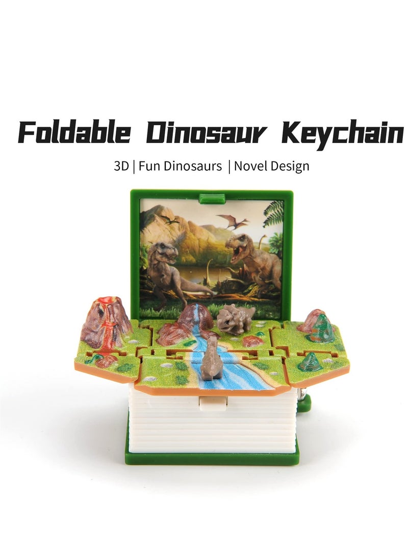 SYOSI Pop Up 3D Mini Dinosaurs Keychain Toys, Anxiety Stress Relief Dino Hand Toys, Sensory Toys, Birthday Gifts Goody Bag Filler, Purse and Backpack Keychain Fidget Toys for for Kids (Green)  - Image 3