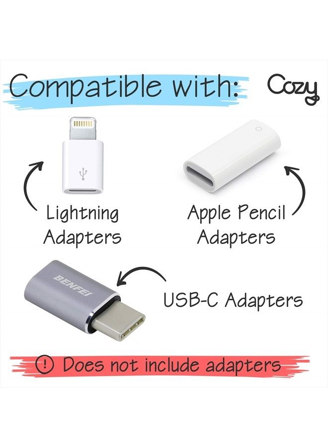 Cozy [5-Pack] Charging Cable Adapter Keeper/Holder/Tether, Compatible with (USB-C, Micro USB, Apple Pencil) adapters | Perfect for Keychain, Car, Travel (Black - 5 Pack) - Image 5
