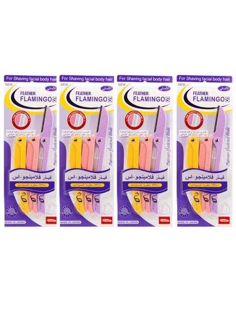12-Piece Facial Shaving Razor in Purple/Pink/Yellow