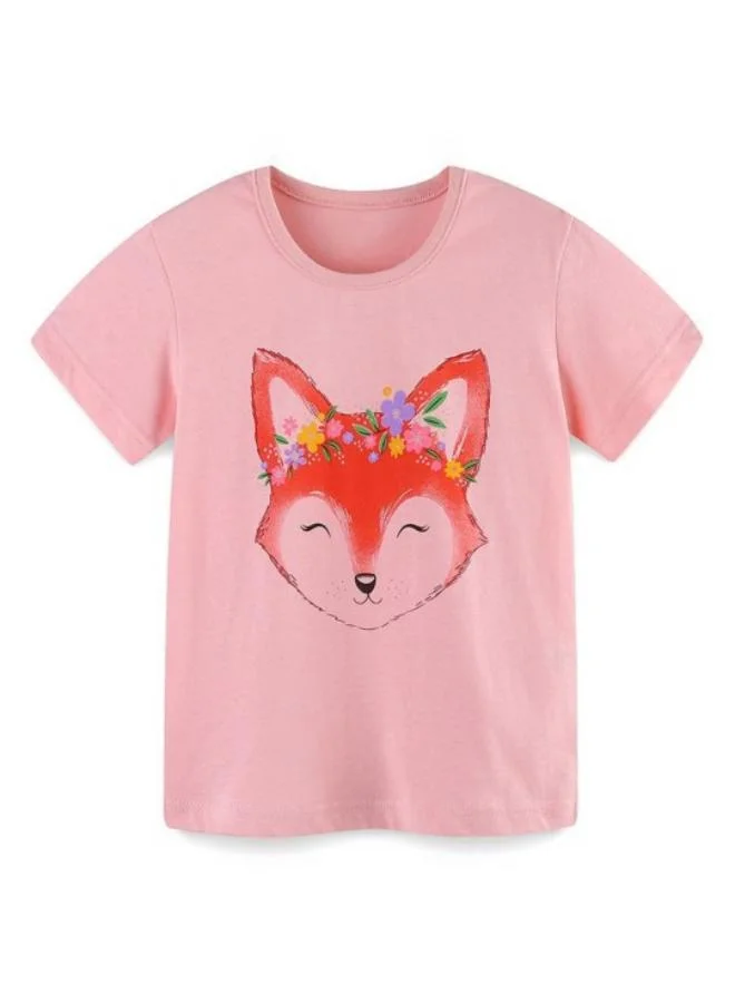 يونيكي Mauve Printed Short Sleeve Crew Neck T-Shirt