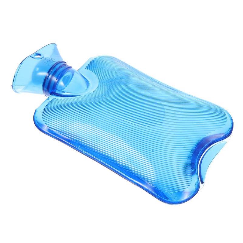 Transparent Blue Hot Water Bottle Portable Hand Warmer for Winter Warmth Therapy and Pain Relief - Image 2