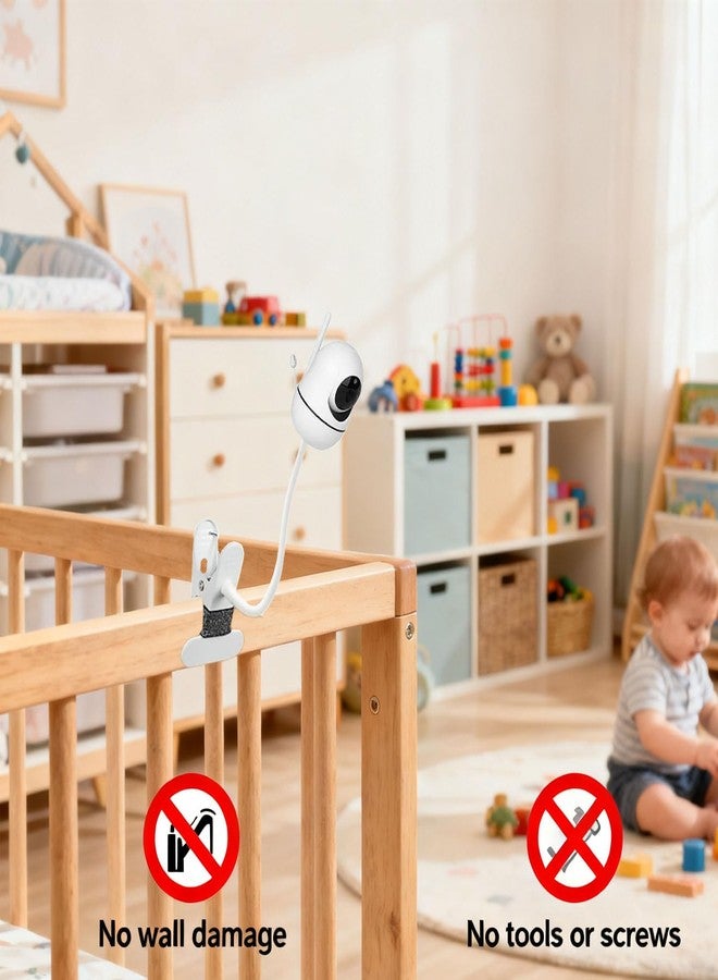 حامل مراقبة أطفال عالمي متوافق مع أجهزة HelloBaby HB6550/HB65/HB66/HB248/HB6351/HB40/HB6339 وANMEATE SM935E، مناسب لكاميرات مراقبة الأطفال مقاس 1/4 بوصة، ذراع مرن قابل للتعديل على شكل عنق الإوزة - Image 3