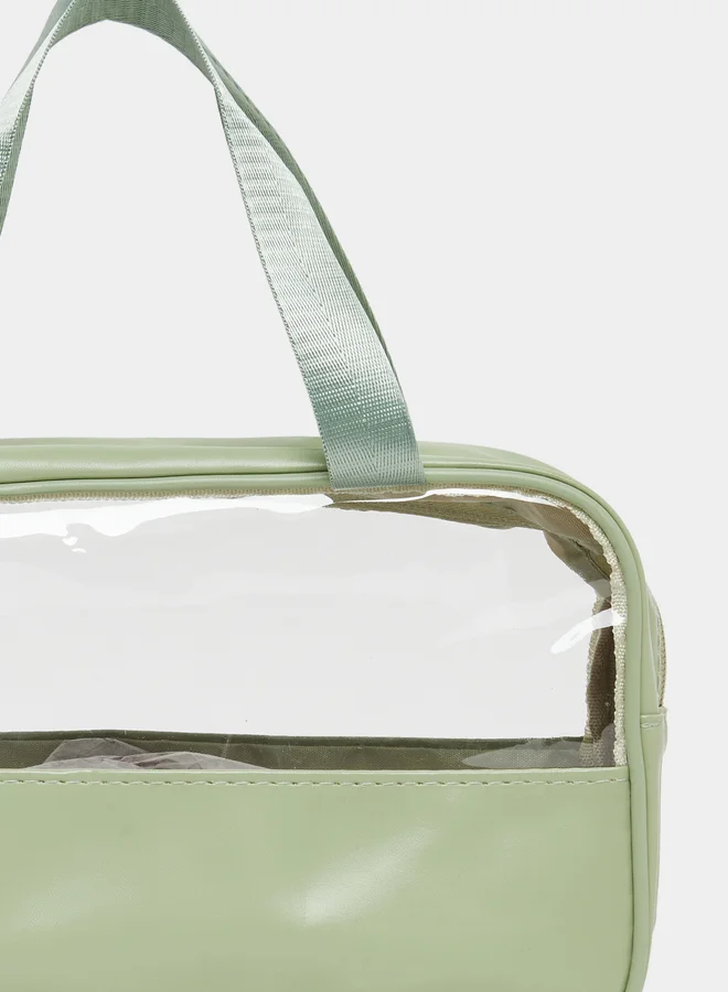 Styli Waterproof Transparent Wash Bag with Zip Closure