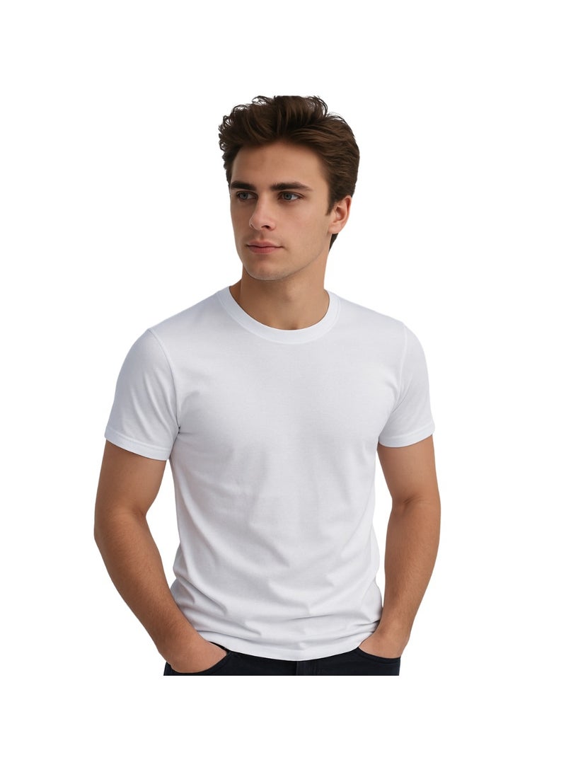 Nenoush Men's Classic Round Neck Short Sleeve T-Shirt - Comfortable Cotton T-Shirt for Men - Image 3
