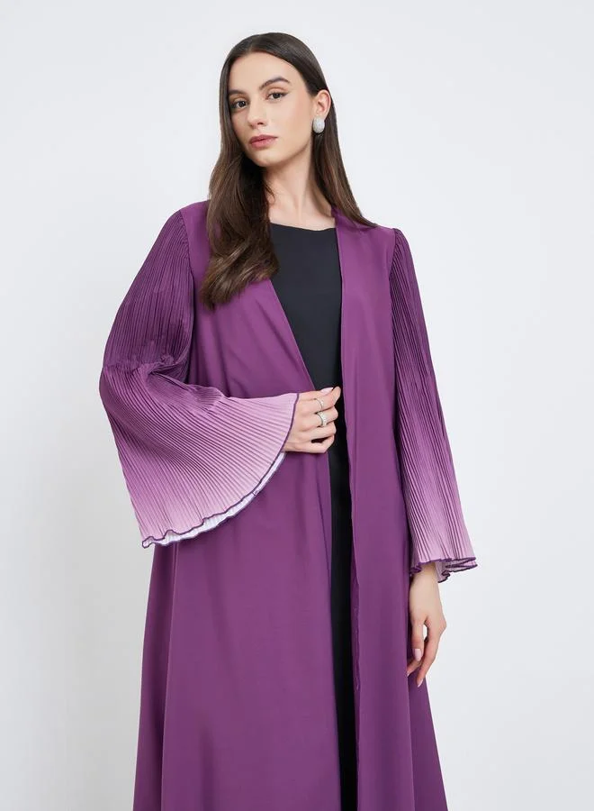 Take Two Take Two Dye Print Bell Sleeve Open Front Abaya