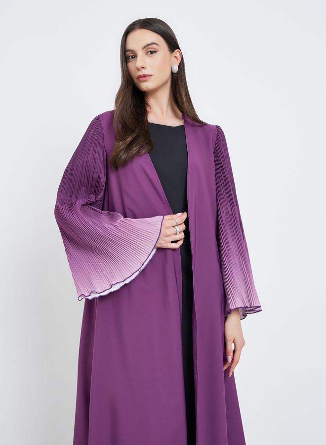 تايك تو عباية مفتوحة بأكمام الجرس وطبعة صبغية مزدوجة - Image 3