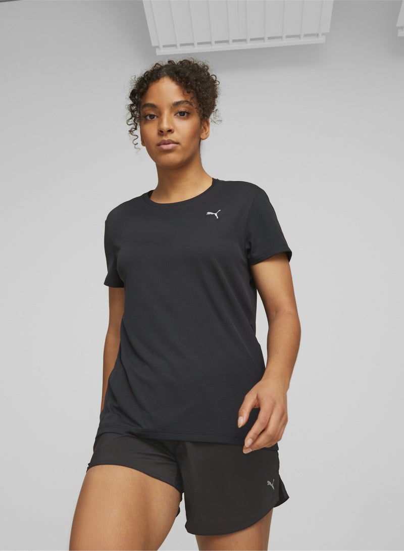 PUMA Favourite Short Sleeve Womens Black Running T-shirt - Image 1