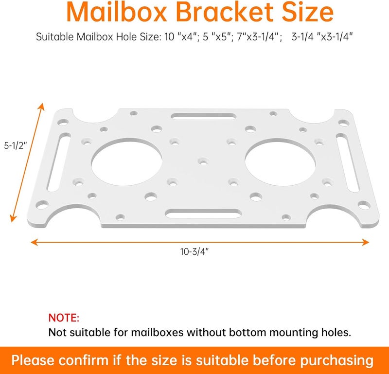 KOMOHOM Mailbox Mounting Board, Post Mount Adapter Plate for Metal Post, Reinforced Installation Plate White;Compatible with Mail Boss, Architectural MAILBOXES, Gibraltar, hykolity, ShoppingOnBed, adoorn - Image 3