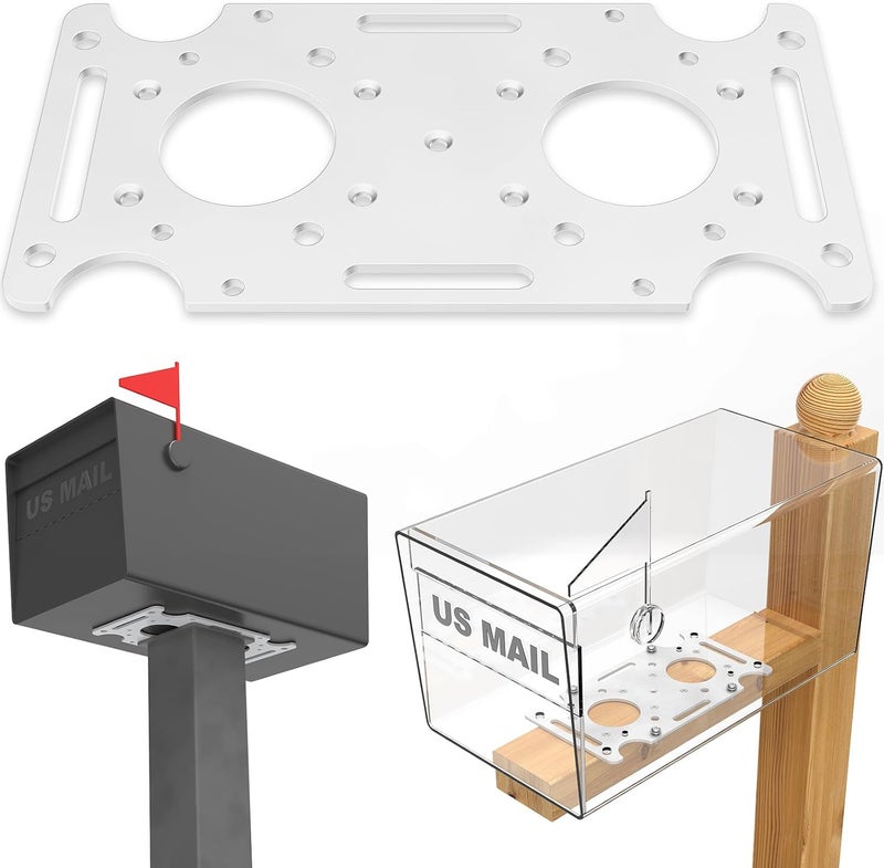 KOMOHOM Mailbox Mounting Board, Post Mount Adapter Plate for Metal Post, Reinforced Installation Plate White;Compatible with Mail Boss, Architectural MAILBOXES, Gibraltar, hykolity, ShoppingOnBed, adoorn - Image 1