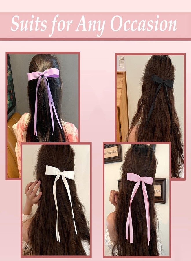 mythos 20 Hair Bow Clips with Ribbons, Bowknots, and Long Tails - Barrettes for Women's Hair Styling - Image 5