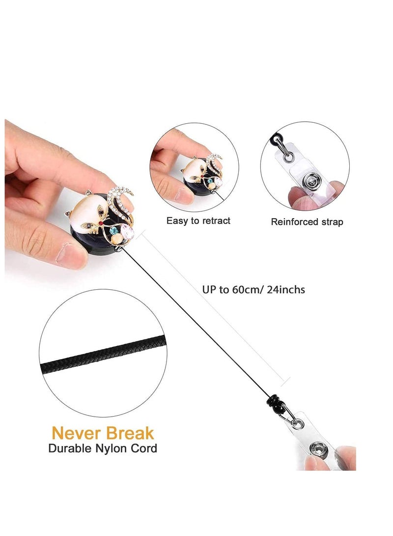 SYOSI Retractable Badge Reel, Cute Handmade Bling Rhinestone Badge Holder with Alligator Clip, Great Gift for Student, Worker Teacher and Office Staff - Image 5