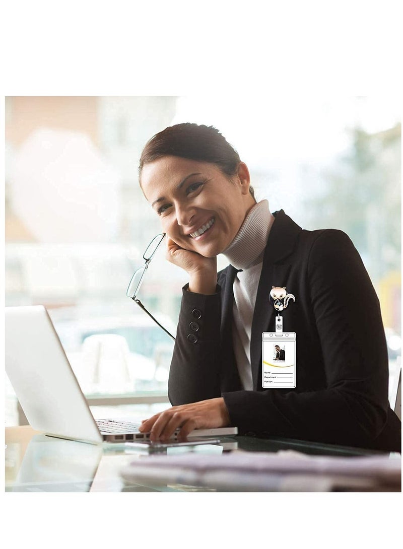 SYOSI Retractable Badge Reel, Cute Handmade Bling Rhinestone Badge Holder with Alligator Clip, Great Gift for Student, Worker Teacher and Office Staff - Image 4