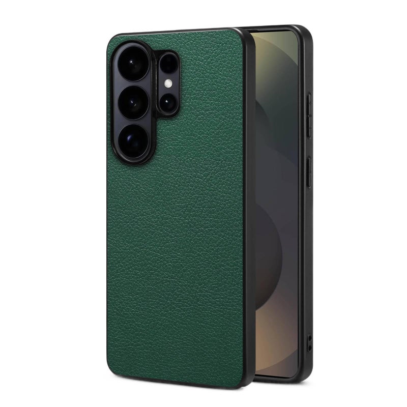 Leather Protective Texture for Samsung Galaxy A35 and Texture and Calf Grain Pattern in Green for Indoor Use - Image 1