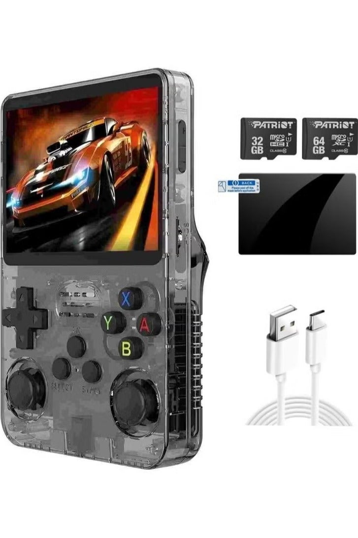 Retro Handheld Gaming Console with 32+64G Cards,R36s Portable Retro Game Console Supports 12+ Emulators 15000+ Game, 3.5-Inch IPS Screen (Black 64G) - Image 2