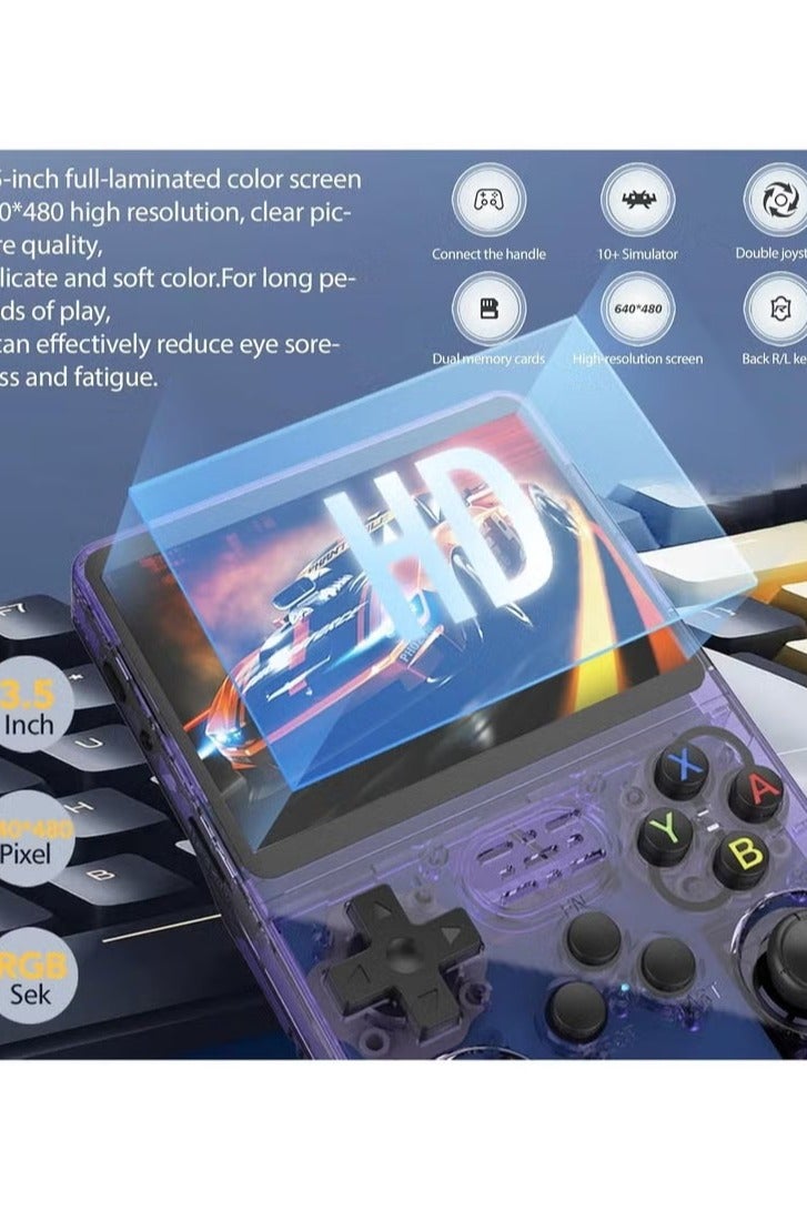 Retro Handheld Gaming Console with 32+64G Cards,R36s Portable Retro Game Console Supports 12+ Emulators 15000+ Game, 3.5-Inch IPS Screen (Black 64G) - Image 3