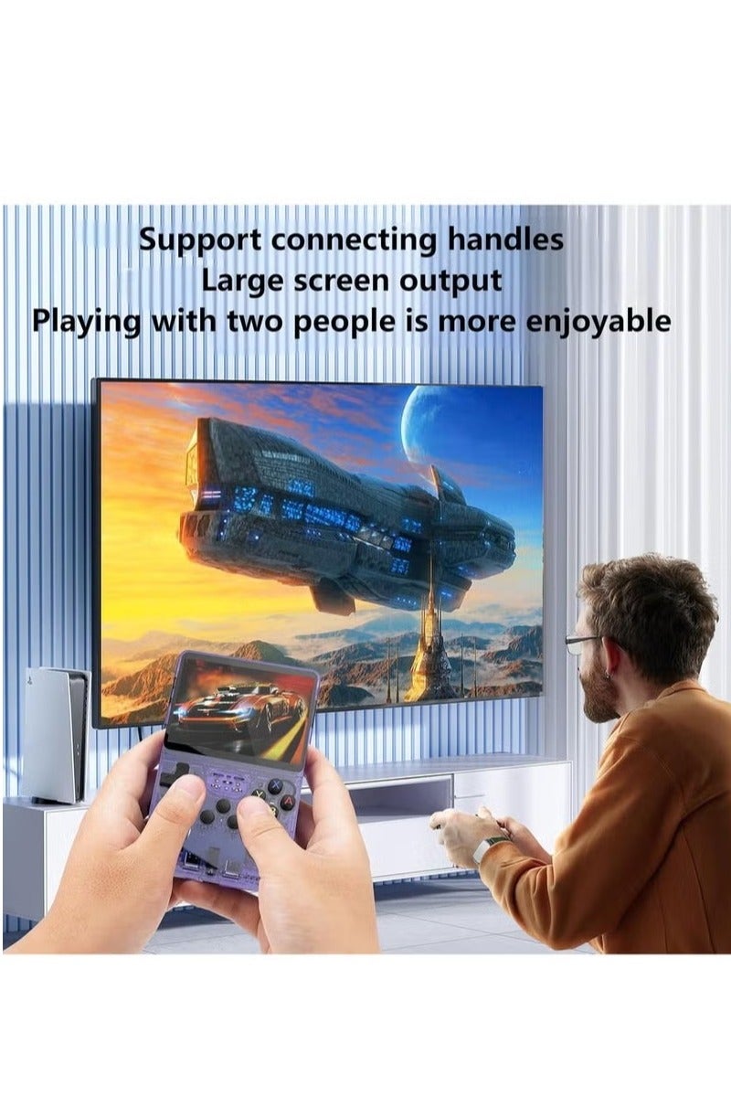 Retro Handheld Gaming Console with 32+64G Cards,R36s Portable Retro Game Console Supports 12+ Emulators 15000+ Game, 3.5-Inch IPS Screen (Black 64G) - Image 4