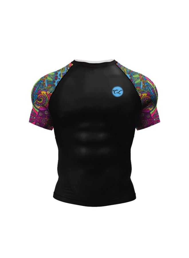 Men's  3D Digital Printed Short-sleeved Sweatshirt Quick Dry Breathable Round Neck O Neck T-shirt Running Sport - Image 1