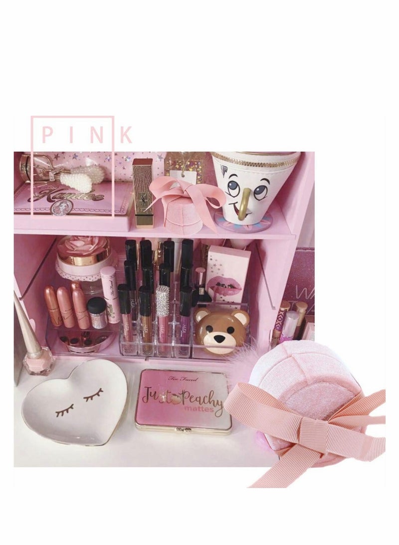 طقم صناديق مجوهرات من المخمل الوردي العتيق - 2 صندوق هدية دائري مزين بتاج للعروض، الزفاف، والمناسبات الخاصة - Image 4