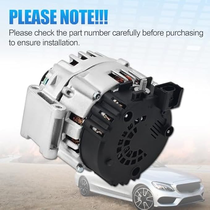 HonHuCo 0009068706 Alternator 12V 200A Compatible With Mercedes Benz GL450 2015 2016 GLE450 AMG C450 AMG 2016 E43 AMG 2017 2018 GLS450 2017-2019 3.0L V6 - Image 5