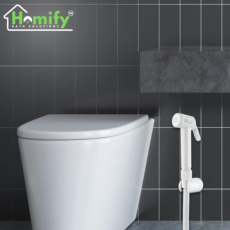 Homify ABS Health Faucet Jet Spray HighPressure Handheld Bidet Sprayer for Toilet LeakProof with Flexible Hose Commode Seat Shower English Seat Spray DIY Installation - Image 5