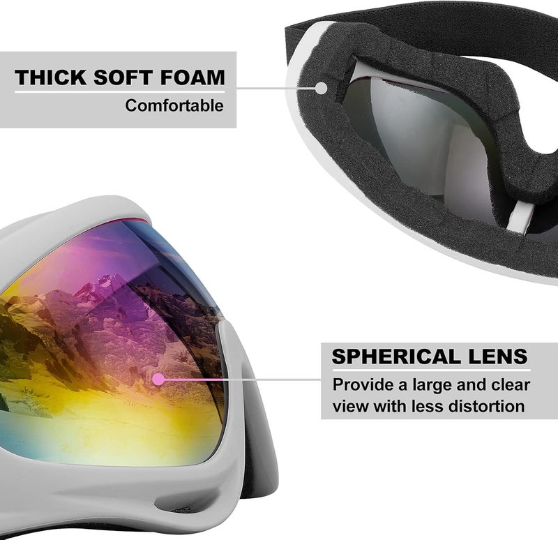 SixYard Ski Goggles, Motorcycle Goggles, 3 Pack Snowboard Snow Goggles for Men Women Adult Youth - Image 3
