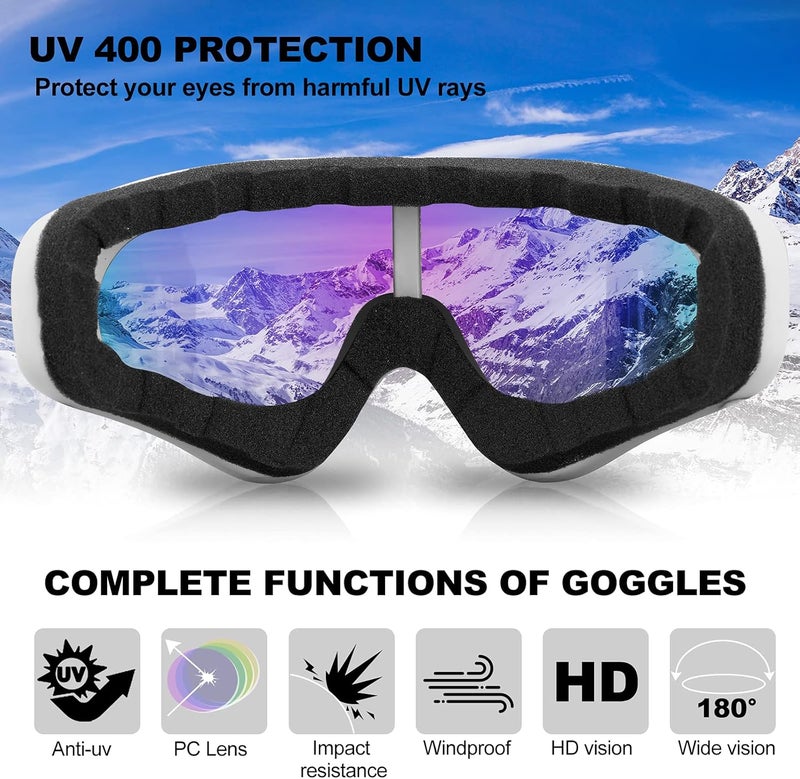 SixYard Ski Goggles, Motorcycle Goggles, 3 Pack Snowboard Snow Goggles for Men Women Adult Youth - Image 5