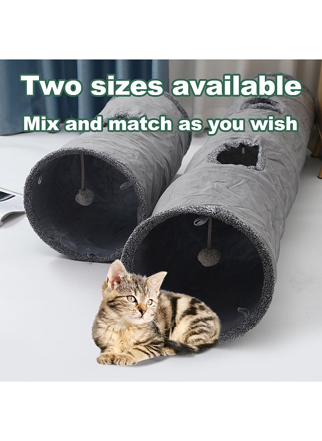 Generic - Suede Cat Tunnel Toy  Foldable Peekaboo Tunnel with Self-entertaining Ball  Built-in Steel Wire  Soft and Delicate  Best Sellers  Cat Cafe  Family with Cats - Image 1
