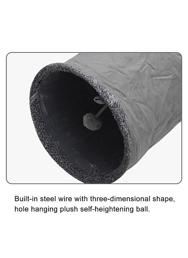 Generic - Suede Cat Tunnel Toy  Foldable Peekaboo Tunnel with Self-entertaining Ball  Built-in Steel Wire  Soft and Delicate  Best Sellers  Cat Cafe  Family with Cats - Image 1