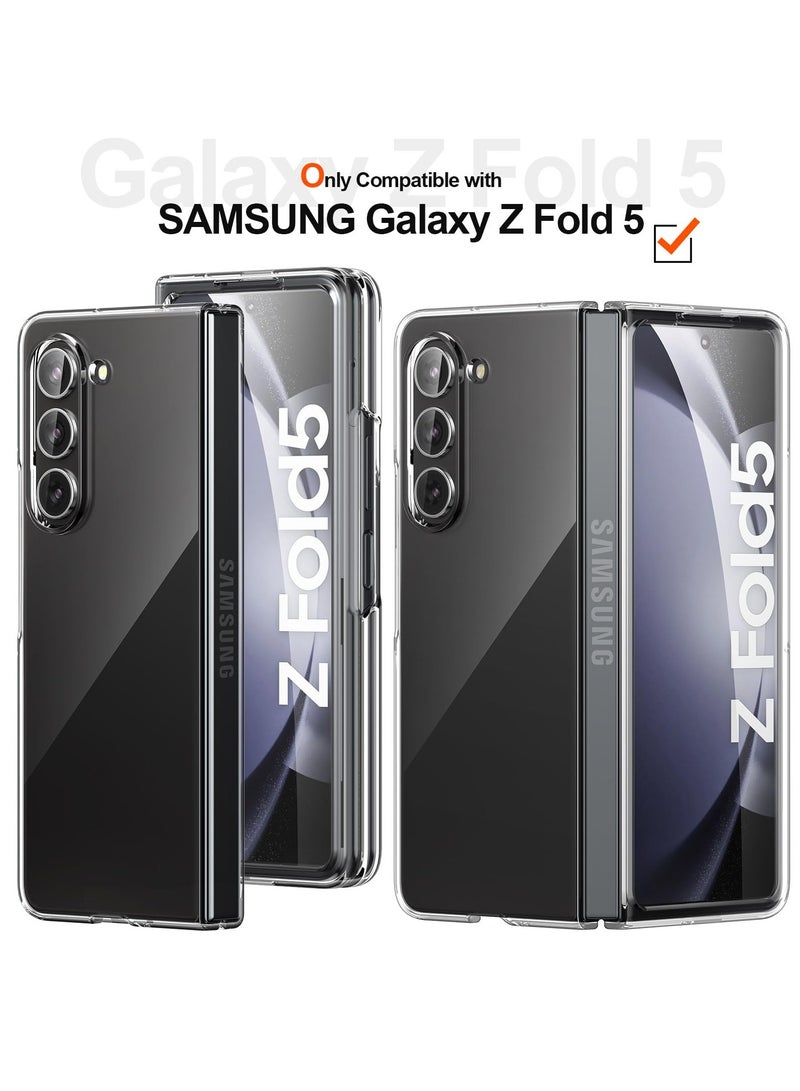 BORTONY Samsung Galaxy Z Fold 5 Case Cover Crystal Transparent Hard PC Shell, Anti-Scratch Shockproof Slim Protective Phone Cover Galaxy Z Fold 5 5G - Image 2