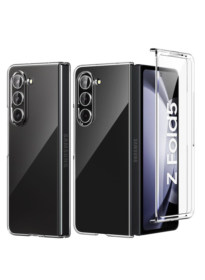 BORTONY Samsung Galaxy Z Fold 5 Case Cover Crystal Transparent Hard PC Shell, Anti-Scratch Shockproof Slim Protective Phone Cover Galaxy Z Fold 5 5G - Image 1
