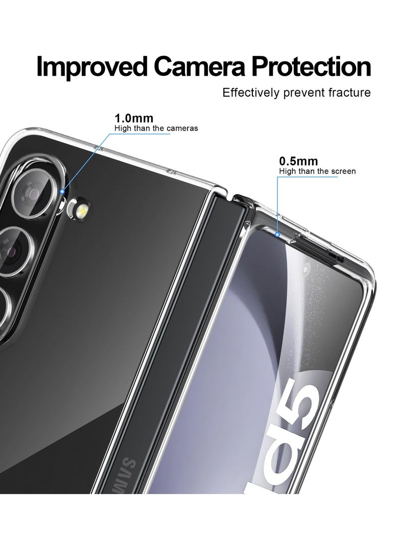BORTONY Samsung Galaxy Z Fold 5 Case Cover Crystal Transparent Hard PC Shell, Anti-Scratch Shockproof Slim Protective Phone Cover Galaxy Z Fold 5 5G - Image 3
