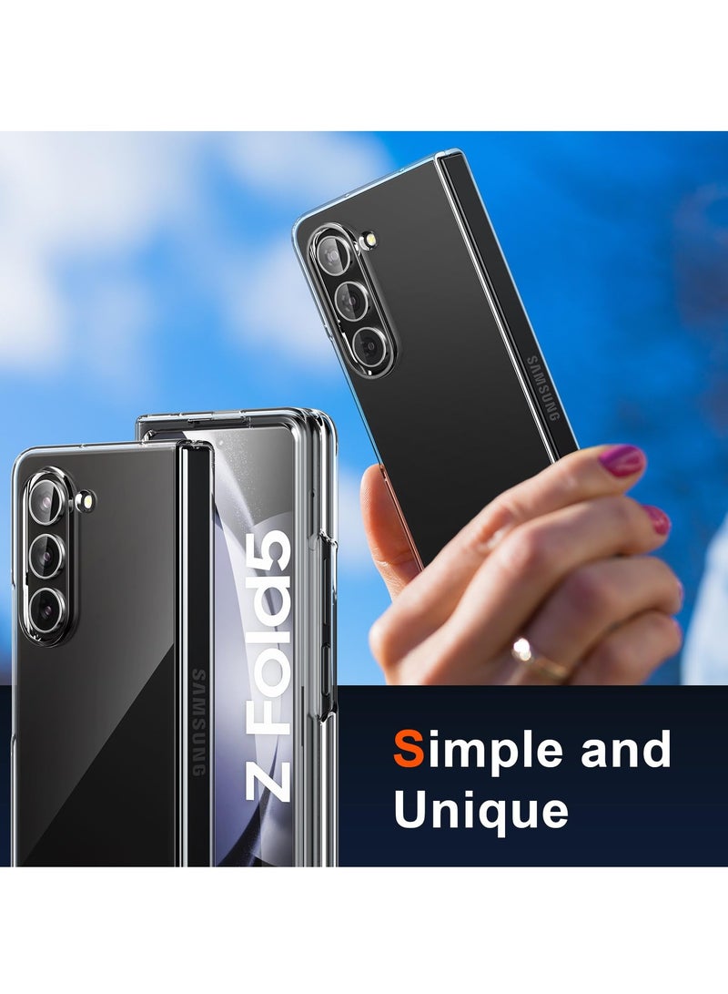 BORTONY Samsung Galaxy Z Fold 5 Case Cover Crystal Transparent Hard PC Shell, Anti-Scratch Shockproof Slim Protective Phone Cover Galaxy Z Fold 5 5G - Image 5