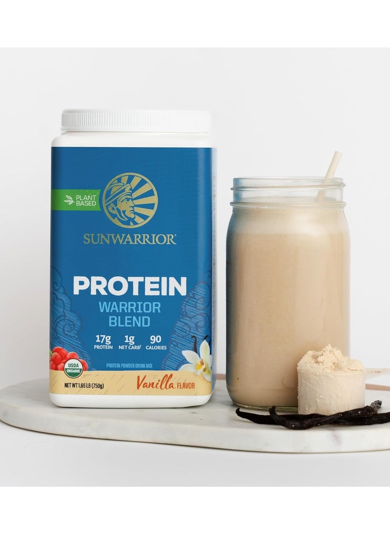 Sunwarrior Sunwarrior Warrior Blend Organic Plant-Based Protein Powder Vanilla – Vegan, Keto-Friendly, 750g  - Image 2