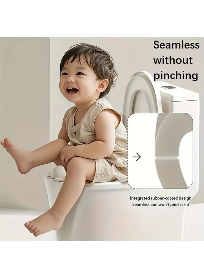 Portable Anti-Pinch Travel Potty Seat White Foldable Potty Training Chair for Toddlers 1pc - Image 3