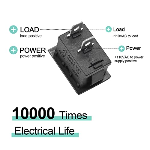 QTEATAK 5Pcs On/Off Boat Rocker Switch 5Pcs 2 Pin 2 Position Snap 12V 110V 250V - Image 3