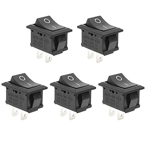 QTEATAK 5Pcs On/Off Boat Rocker Switch 5Pcs 2 Pin 2 Position Snap 12V 110V 250V - Image 1